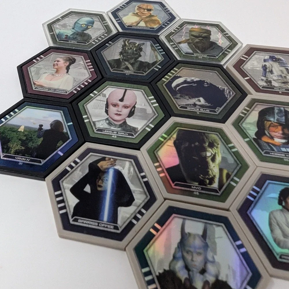 Topps Star Wars Galactic‎ Connexions Tiles Lot of 15 - Princess Leia R2-D2 Holo - Picture 14 of 16